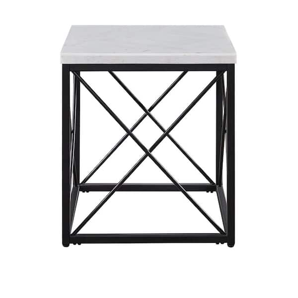 Steve Silver Skyler White Marble Top Square End Table