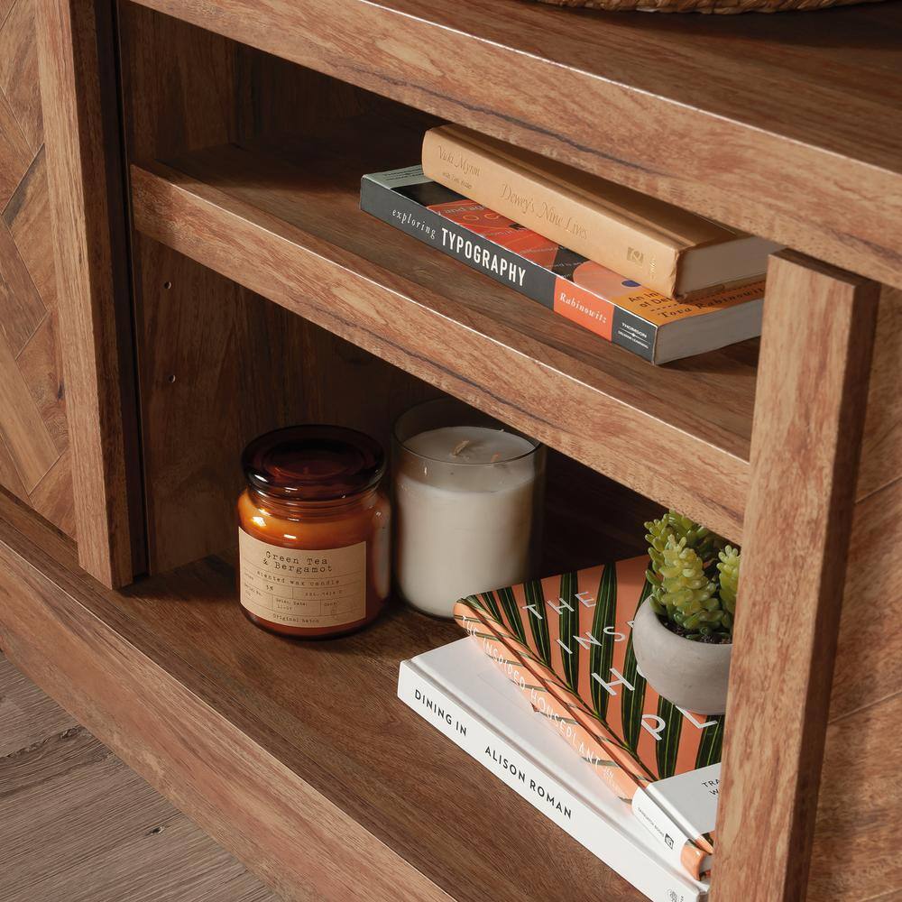 Sindoori Mango Herringbone Pattern 66'' TV Stand with Cabinet