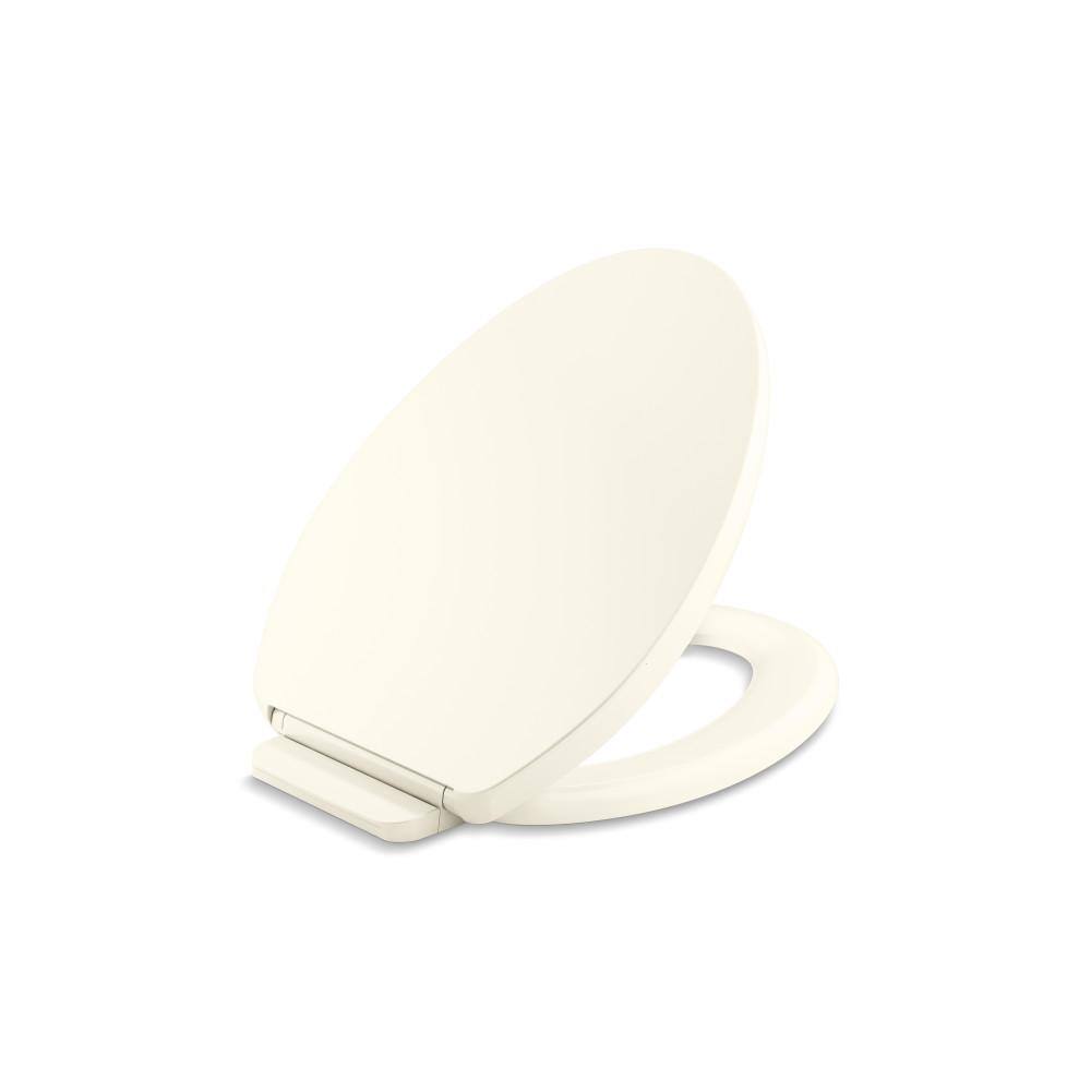 KOHLER Impro ReadyLatch QuietClose Elongated Front Toilet Seat in Biscuit 2680196 The Home Depot