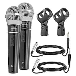 2PCS Black Premium Vocal Dynamic Cardioid Handheld Microphone with 16 ft. Detachable XLR Cable