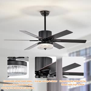 Hermes 52 in. Indoor Matte Black Ceiling Fan with Remote Control and Reversible Motor