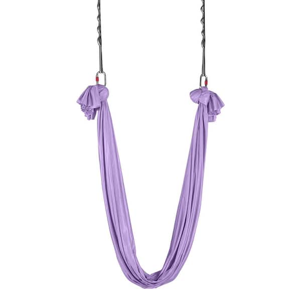 Aerial Yoga Hammock and Swing, 4.4 Yards, 100gsm Nylon, Full Hardware, Easy Setup, Fitness for All Levels, Purple