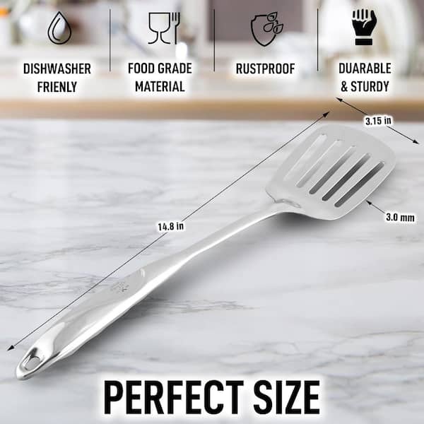 Sur La Table Stainless Steel Silicone Edge Slotted Turner