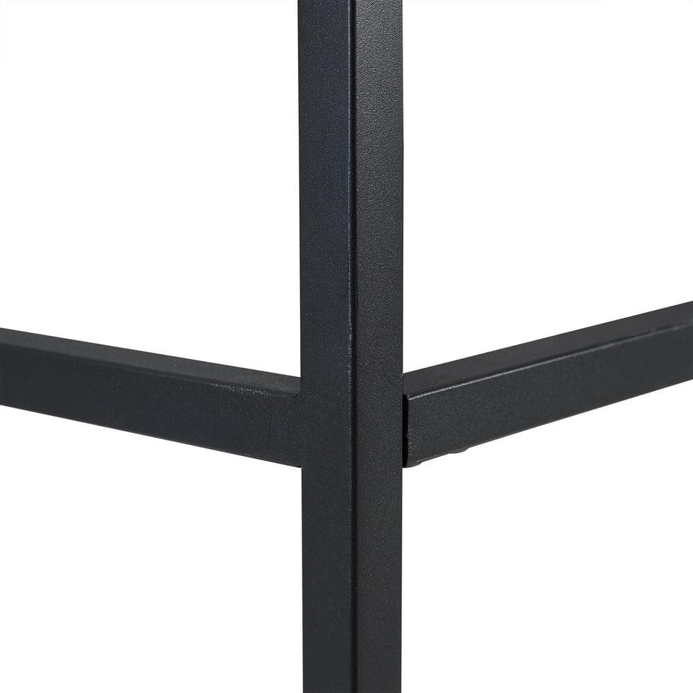 Lakeside Industrial Brown Ash and Matte Black End Table with Drawer
