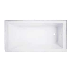 Carisa 5 ft. Acrylic Rectangular Drop-in Right-Hand Drain Bathtub in White