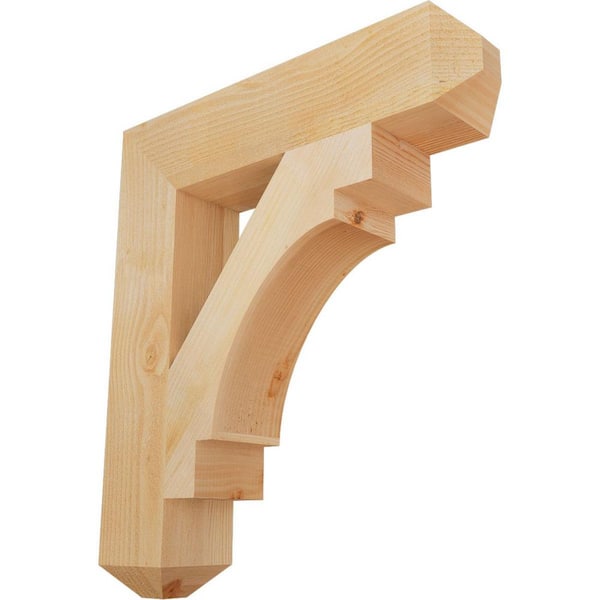 Ekena Millwork 6 in. x 32 in. x 28 in. Douglas Fir Merced Craftsman Rough Sawn Bracket