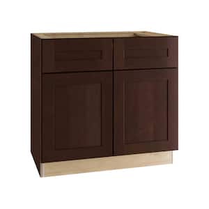 Franklin Stained Manganite Plywood Shaker Assembled Vanity Sink Base Kitchen Cabinet Sf Cl 36 in W x 21 in D x 34.5 in H