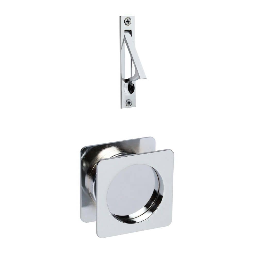 Contemporary Square Polished Chrome Hall, Closet Passage Sliding Pocket Door Lock price history on PriceWatchPro