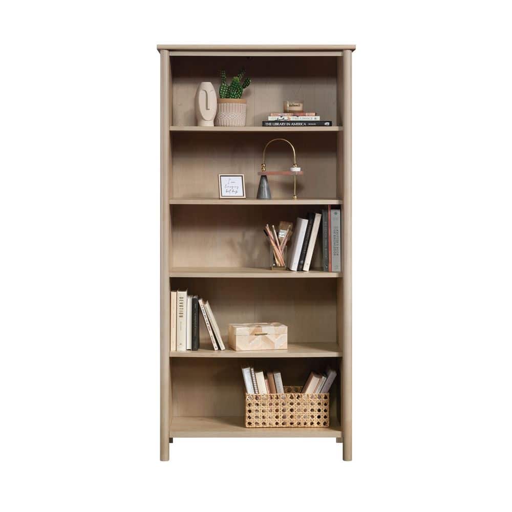 Natural Maple Adjustable 5-Shelf Bookcase