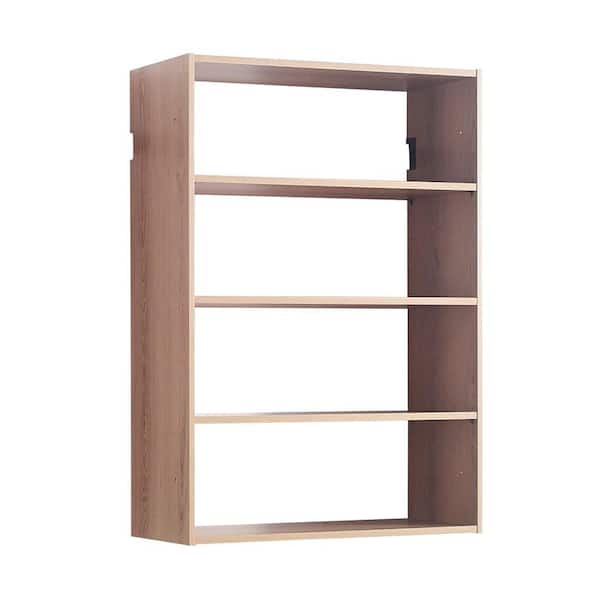 Devi Series 31.5-31.5 in. W Oak Wall Mount Adjustable 4-Shelf Wood Closet System
