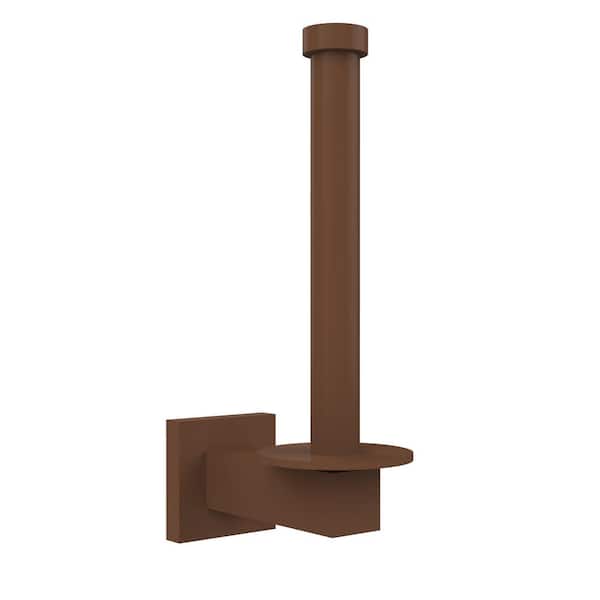 Allied Brass Montero Collection Upright Single Post Toilet Paper Holder and Reserve Roll Holder in Antique Bronze