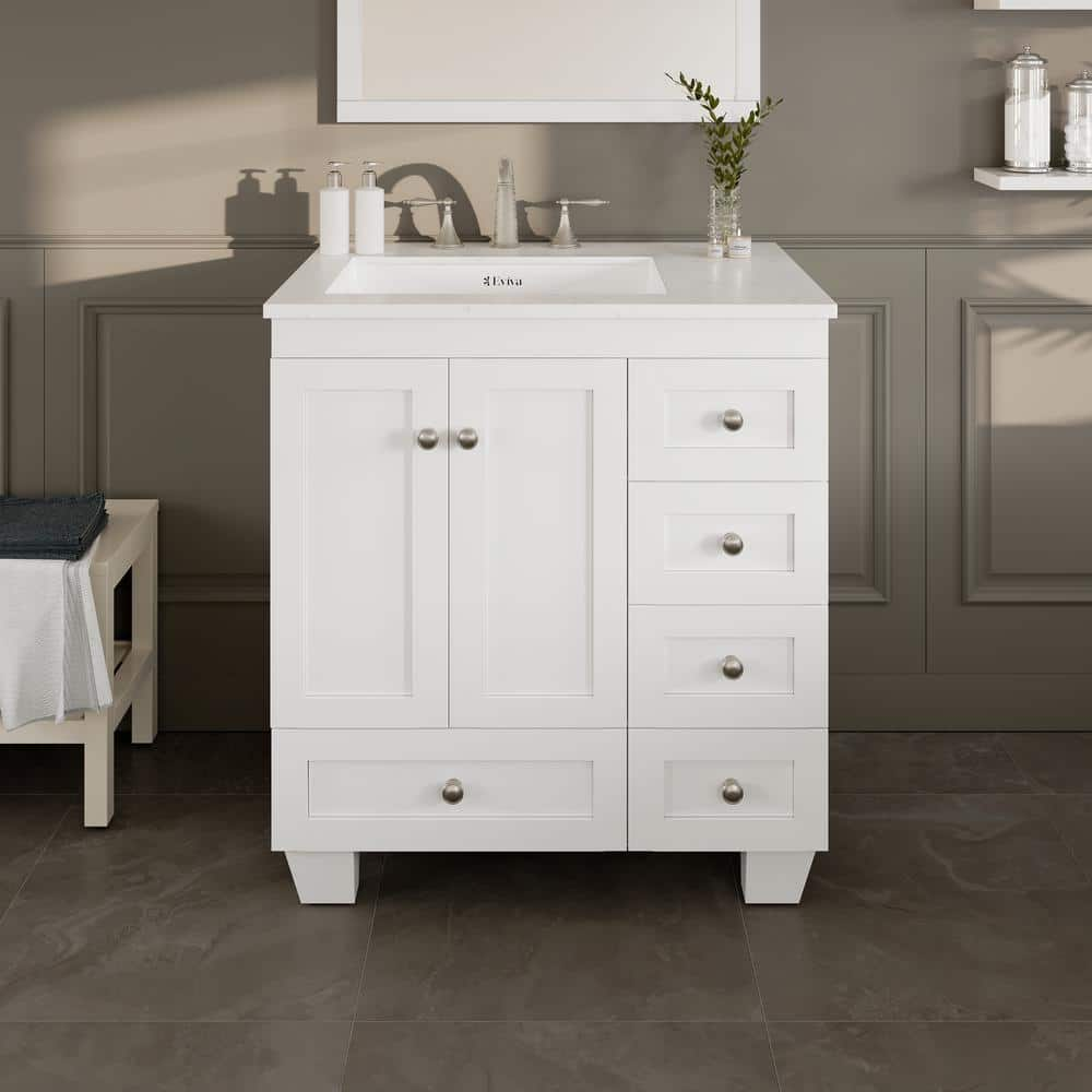 Reviews for Eviva Acclaim 30 in. Single Sink White Bath Vanity with ...