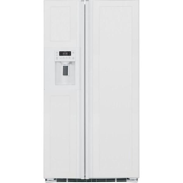 GE Profile 23.34 cu. ft. Side by Side Refrigerator in White, Counter Depth