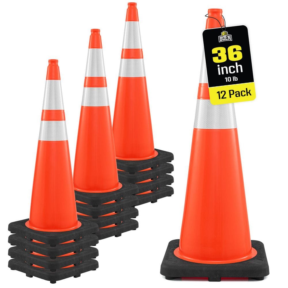 36 in, Orange Traffic Cones, 12-Pk, MUTCD Compliant W/2 Rflc Collars and 10 lbs. Base price history on PriceWatchPro