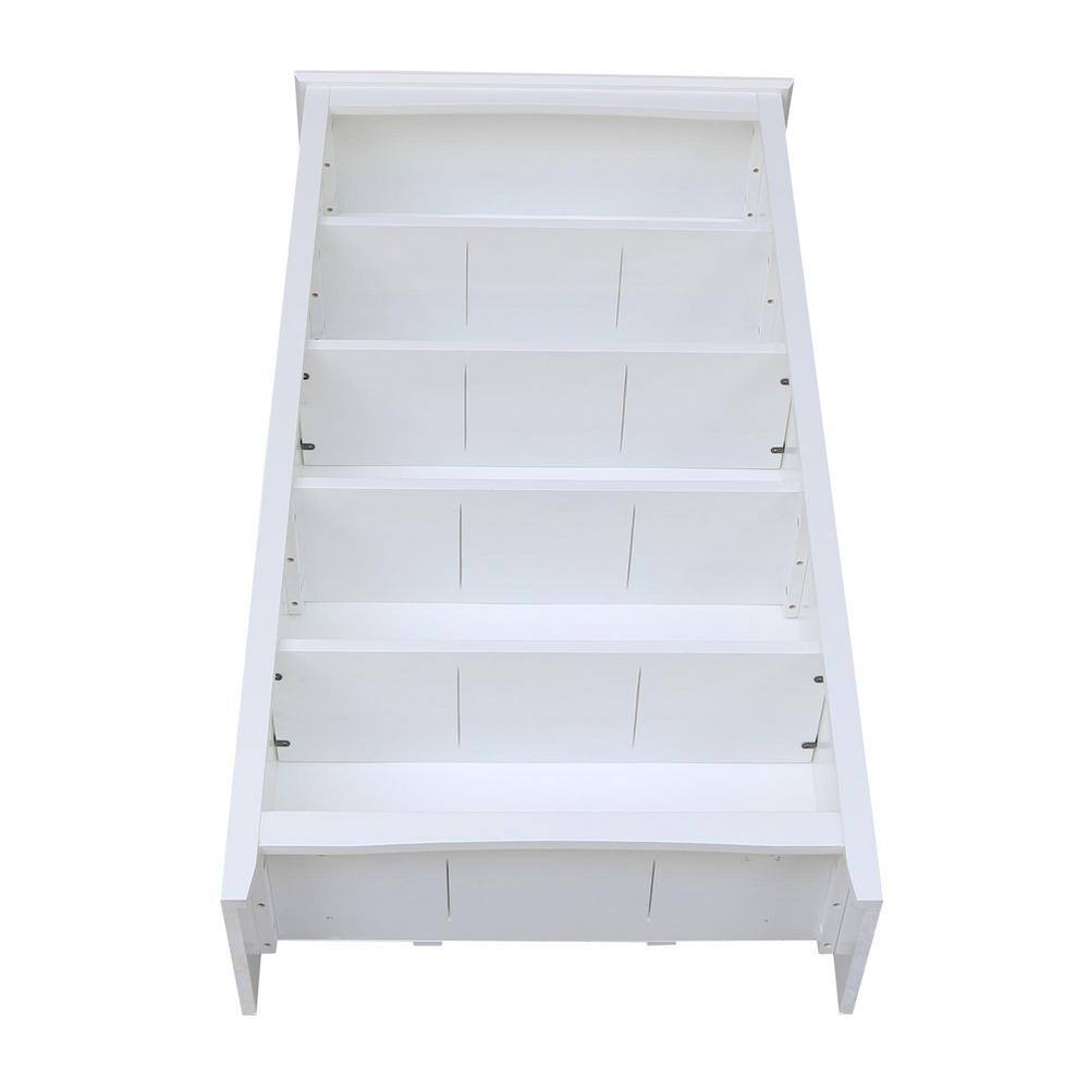 Transitional Solid Hardwood 60" White Shaker Bookshelf