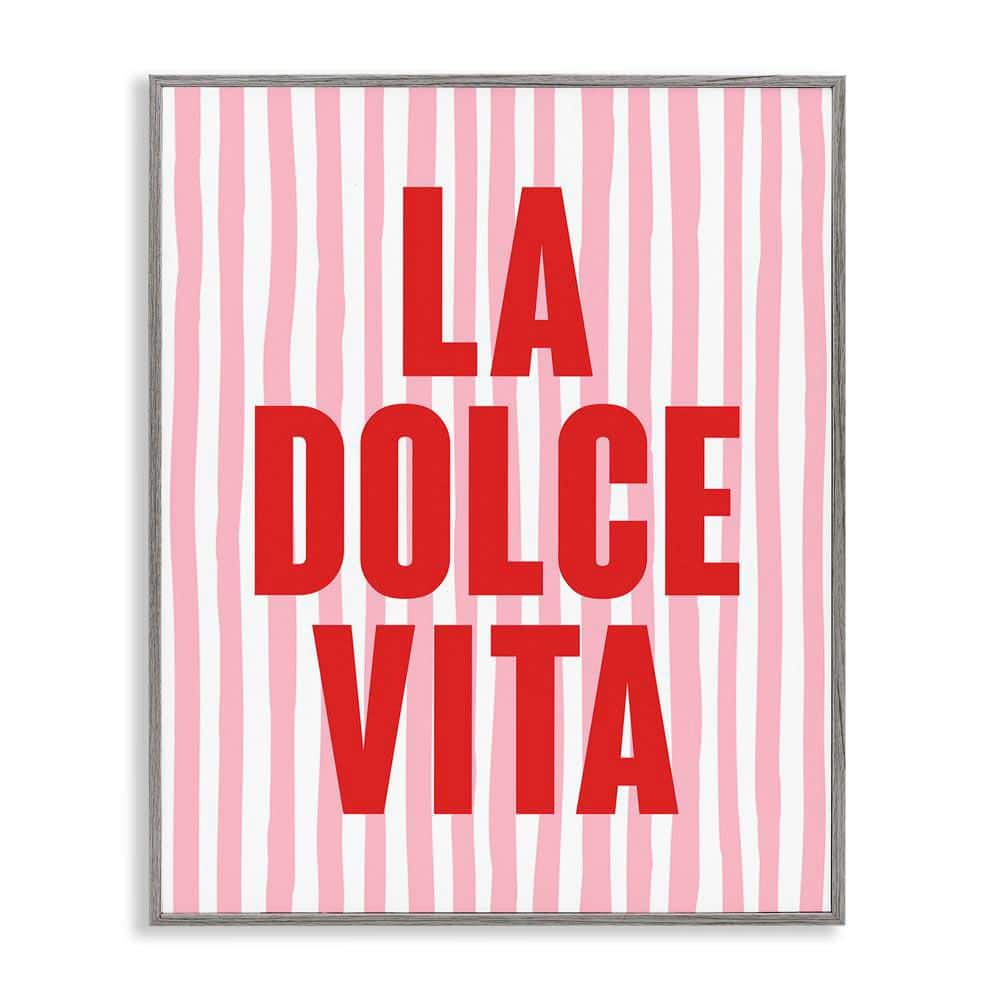 La Dolce Vita Red by House of Lulu Gray Framed Typography Giclee Art Print 30 in. x 24 in. price history on PriceWatchPro