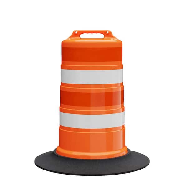 PLASTICADE 4 in. Commander Traffic Drum with 4 Engineer Grade Bands of Sheeting