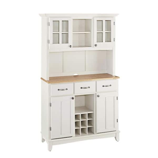 HOMESTYLES White and Natural Buffet with Hutch