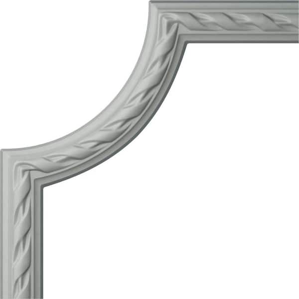 Ekena Millwork 12 in. x 3/4 in. x 12 in. Urethane Reeded Acanthus Leaf Panel Moulding Corner (Matches Moulding PML01X00JA)