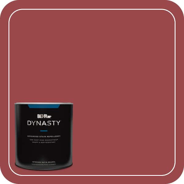 BEHR DYNASTY 1 qt. #150D-7 Regal Red Satin Enamel Interior Stain-Blocking Paint and Primer