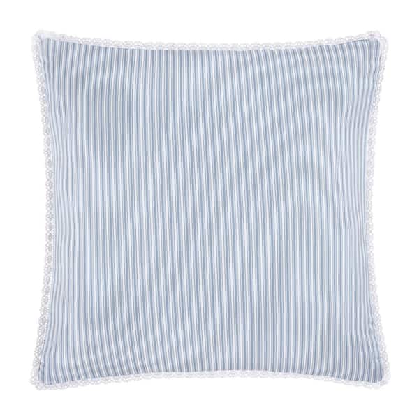 Rialto French Blue Polyester 16 in. x 16 in. Square Decorative Throw Pillow 269812016SQ - The Home Depot