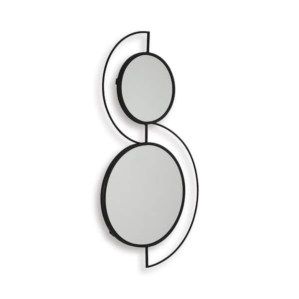 Shayham Black 21.13 in. W x 39.88 in. H Modern Novelty Metal Framed Accent Mirror