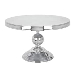 30 in. Silver Medium Round Aluminum Sleek Ball Centered Base Coffee Table