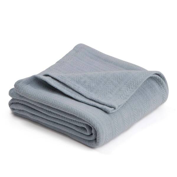 Vellux Woven Highrise Gray Cotton King Blanket