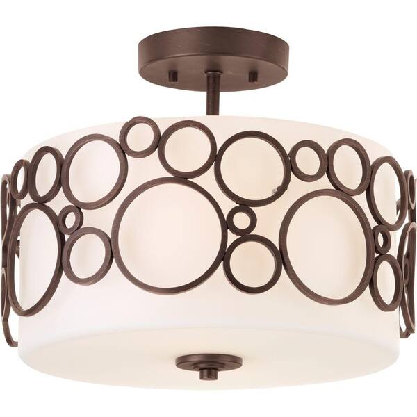 Progress Lighting Bingo Collection 2-Light Venetian Bronze Semi-Flushmount