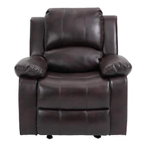Brown Faux Leather Modern Style 2-Side Pockets Massage Power Recline and Lift Chair with Footrest