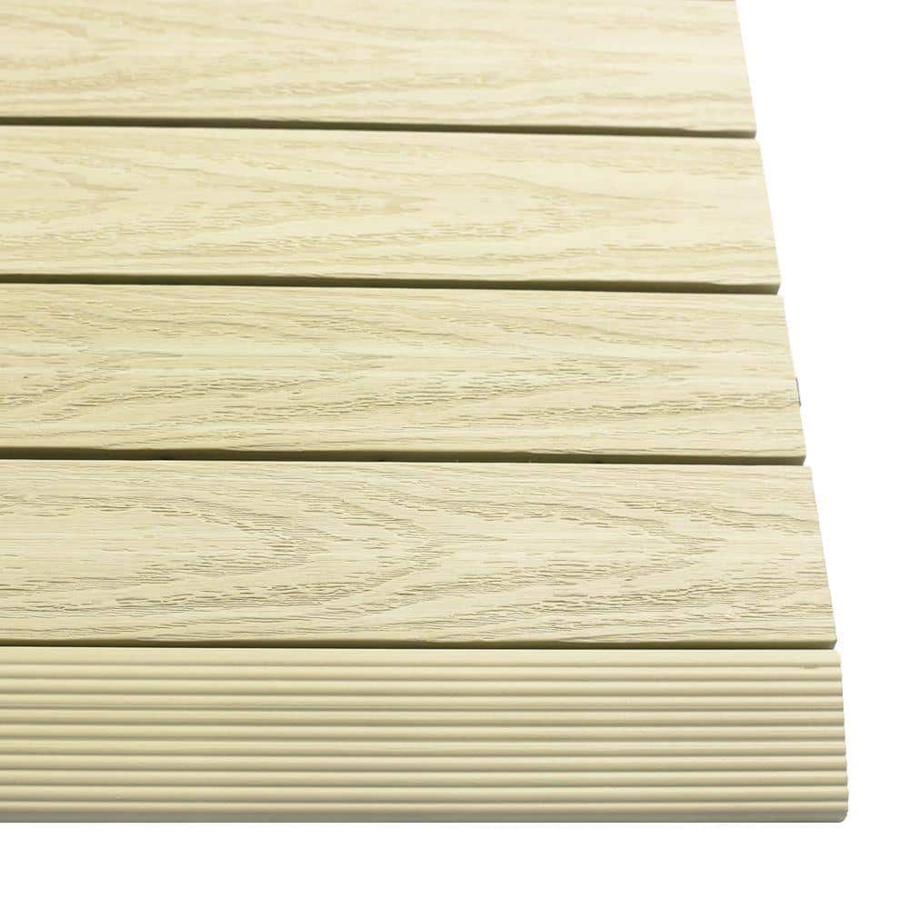 1/6 ft. x 1 ft. Quick Deck Composite Deck Tile Straight Fascia in Sahara Sa