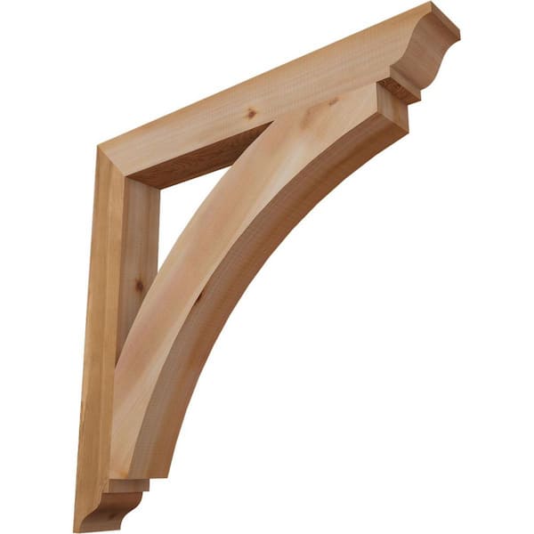 Ekena Millwork 3.5 in. x 32 in. x 32 in. Western Red Cedar Thorton Traditional Smooth Bracket