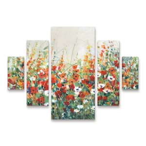 Tim OToole Garden in Bloom II 5-Piece Panel Set Unframed Photography Wall Art 40 in. x 58 in