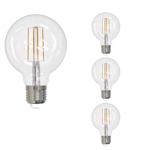 60 - Watt Equivalent G25 Dimmable Medium Screw LED Light Bulb Soft White Light 3000K 4 - Pack