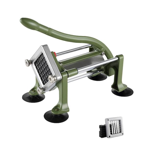 French Fry Cutter, ½ in. Stainless Steel Blade Slicer, Manual Chopper with Suction Cups, Ideal for Kitchen Veggies