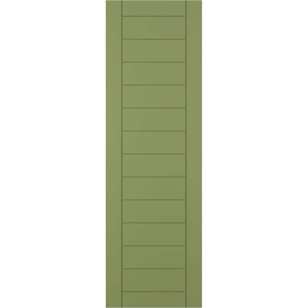 15 in. x 78 in. PVC True Fit Horizontal Slat Framed Modern Fixed Mount Board and Batten Shutters Pair in Moss Green price history on PriceWatchPro