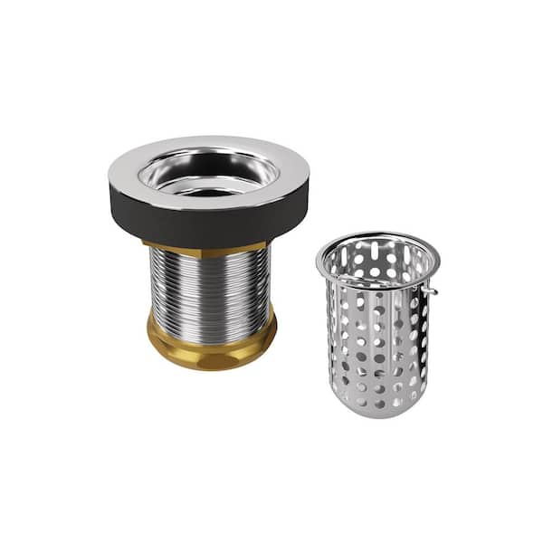 JONES STEPHENS 2 in. Deep Cup Junior Duo Basket Strainer in Chrome Finish for Bar Sinks