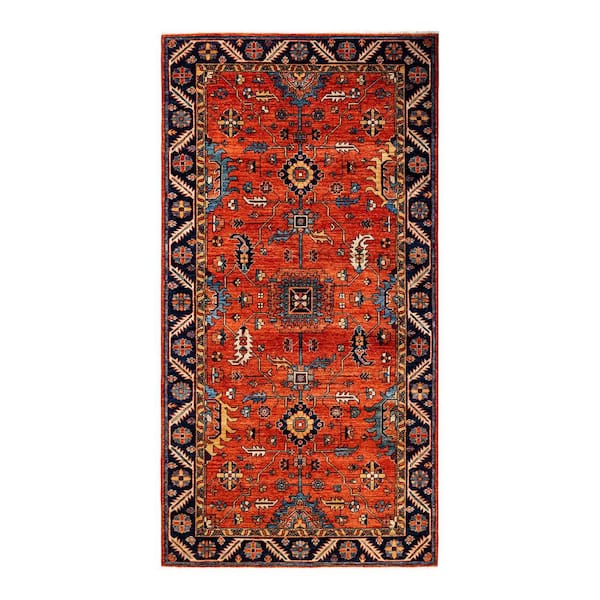 Solo Rugs Serapi One-of-a-Kind Traditional Orange 4 ft. x 8 ft. Hand Knotted Tribal Area Rug
