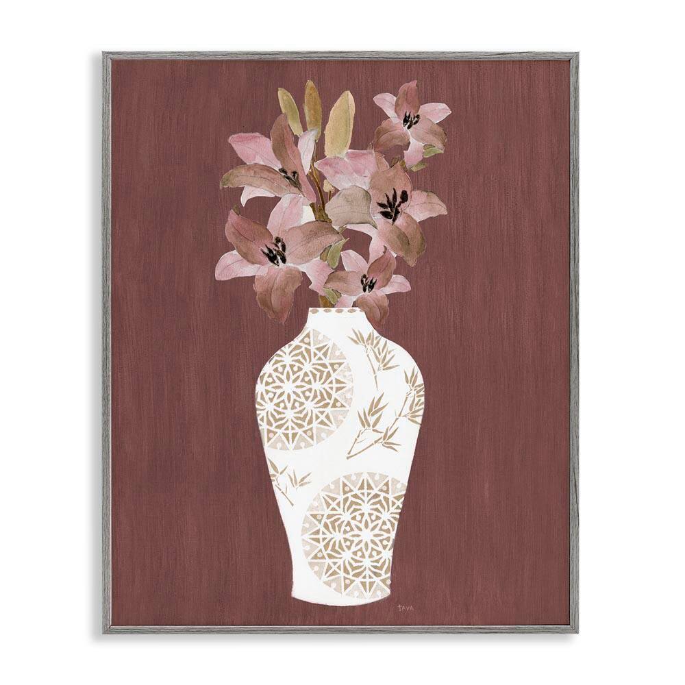 Boho Geometric Vase by Janet Tava Gray Framed Nature Giclee Art Print 14 in. x 11 in. price history on PriceWatchPro
