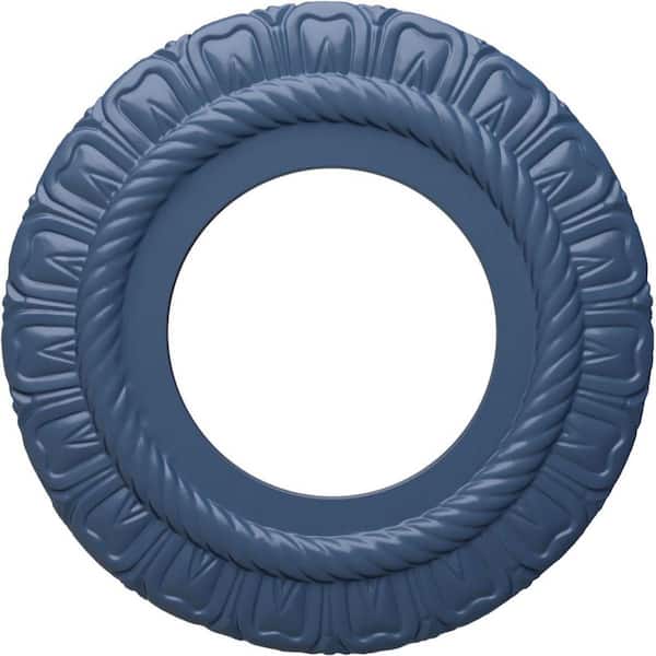 Ekena Millwork 1/2" x 9" x 9" Polyurethane Claremont Ceiling Medallion, Hand-Painted Americana