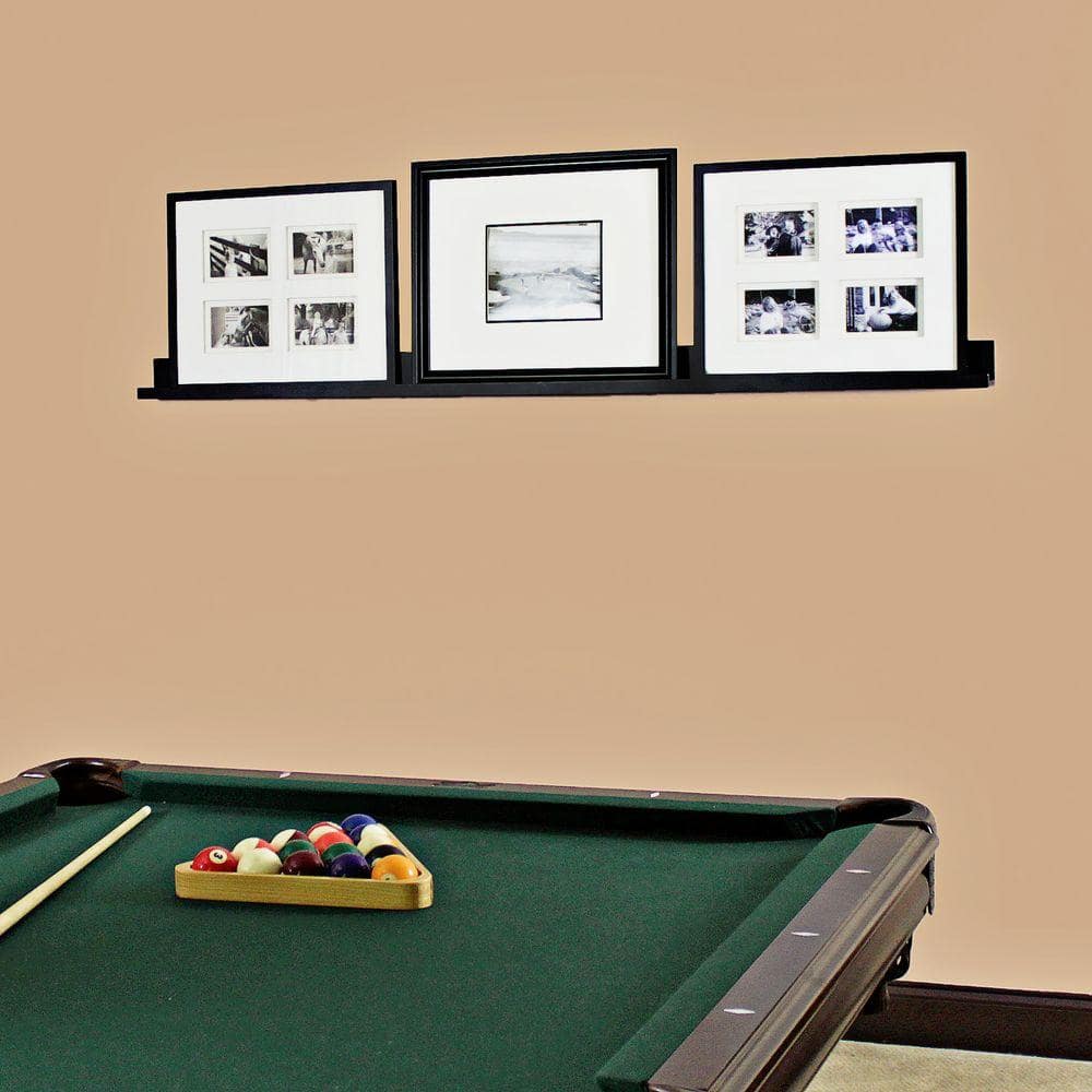 Sleek Black 60" MDF Floating Picture Ledge Shelf