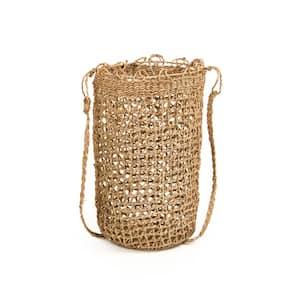 Hand Woven Seagrass Medium with Strap Tote Basket