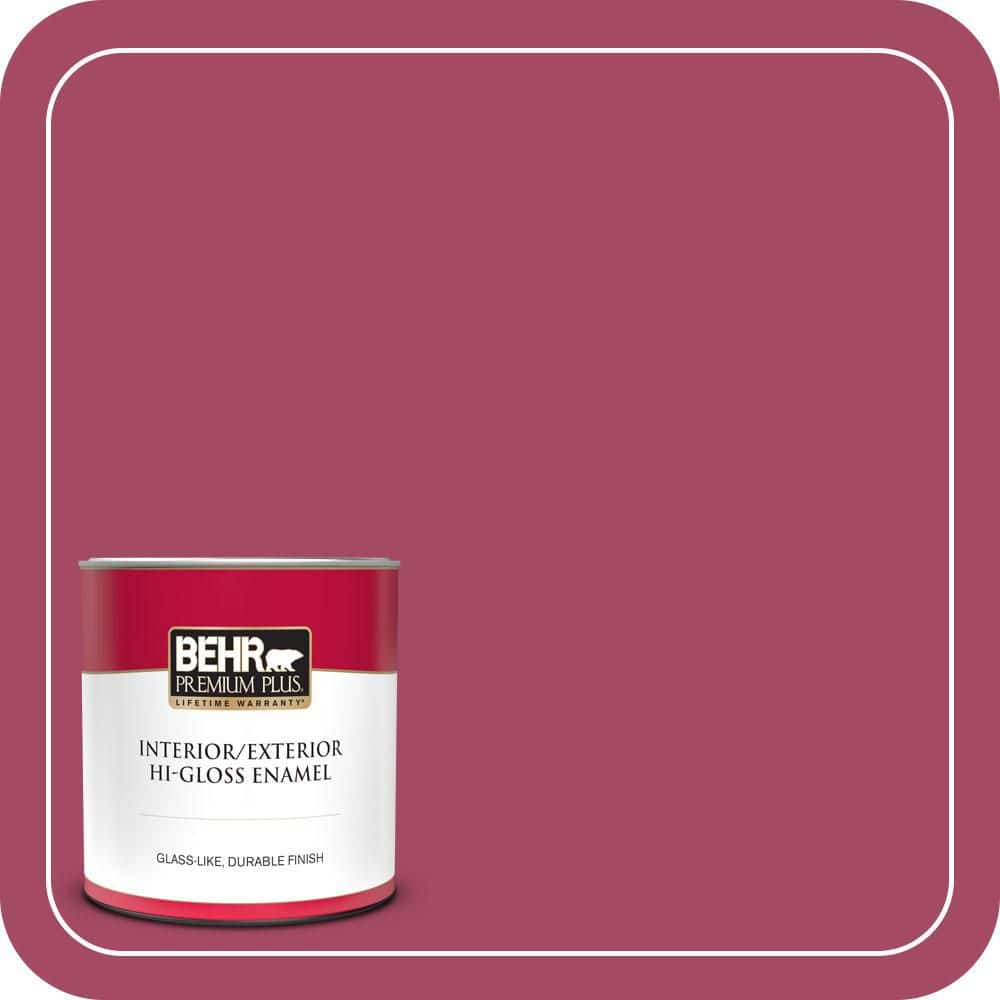 BEHR PREMIUM PLUS 1 qt. #120D-5 Glazed Raspberry Hi-Gloss Enamel ...