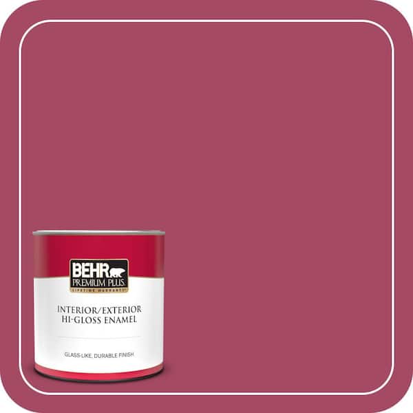 BEHR PREMIUM PLUS 1 qt. #120D-5 Glazed Raspberry Hi-Gloss Enamel Interior/Exterior Paint & Primer