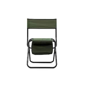 4-piece Green Metal Folding Lawn Chair with Storage Bag for Outdoor Camping, Picnics and Fishing