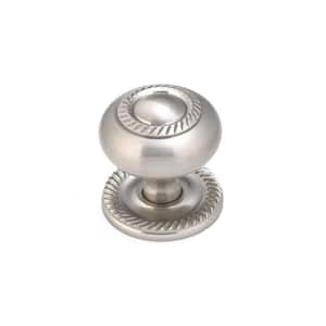 Huntingdon Collection 1-1/2 in. (38 mm) Brushed Nickel Traditional Cabinet Knob