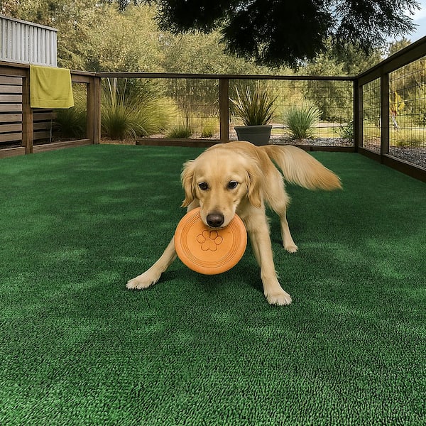 TrafficMaster Emerald Green Precut Turf 6 ft. x 8 ft. Artificial