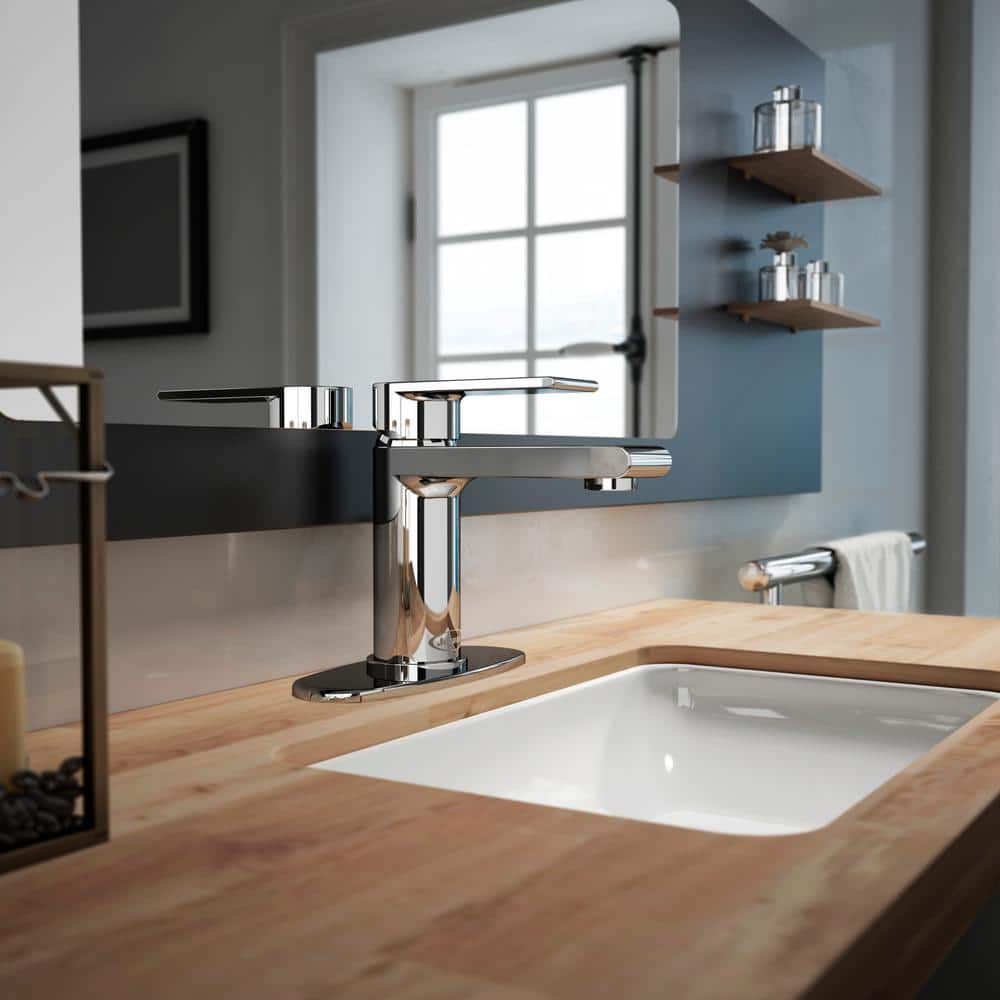 Broxburn Polished Chrome Single-Handle Mid-Arc Bathroom Faucet