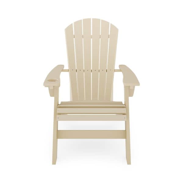 Unbranded Beige HDPE Poly Lumber Adirondack Relaxing Chair
