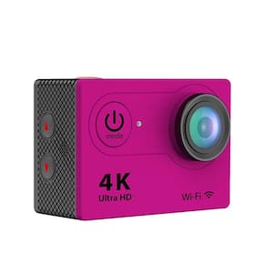 4K Waterproof 12 Mega Pixel Ultra HD Action Camera with Wi-Fi in Hot Pink
